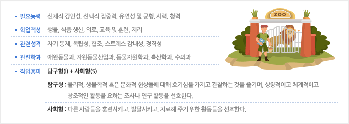 동물 사육사 소개 이미지